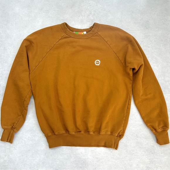 Big Bud Press Crewneck Sweatshirt Mustard Brown Embroidered Logo 100% Cotton XS - Picture 9 of 12